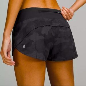 Lululemon Black Camo Speed Up Shorts